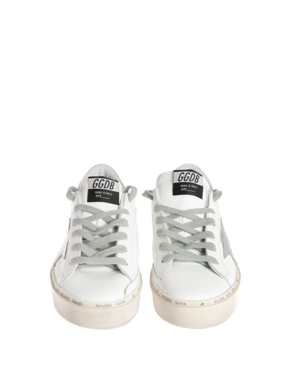The Best Shops GOLDEN GOOSE: trainers - Hi Star sneakers in white and silver star